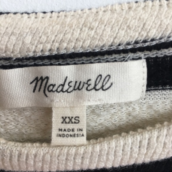 Madewell: Black/Cream Striped Bell Short Sleeve - Picture 2 of 7